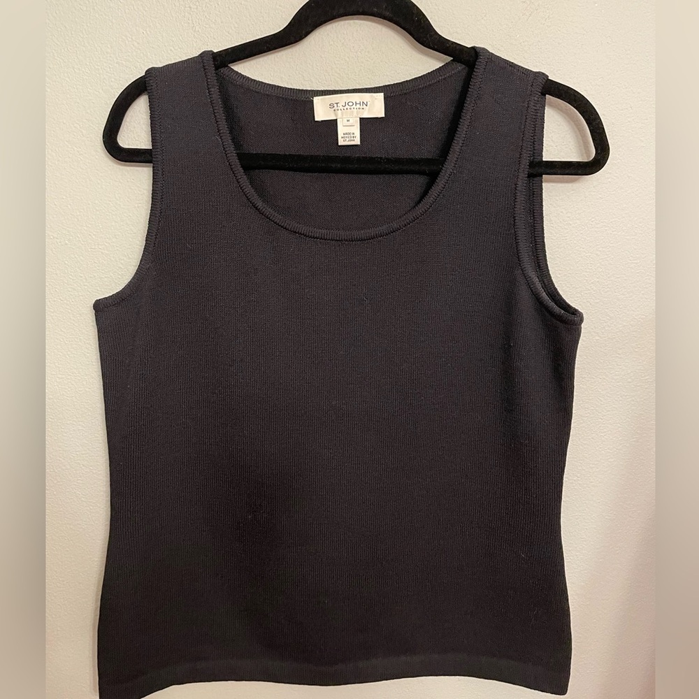 EUC St John Wool Blend Black Tank size M